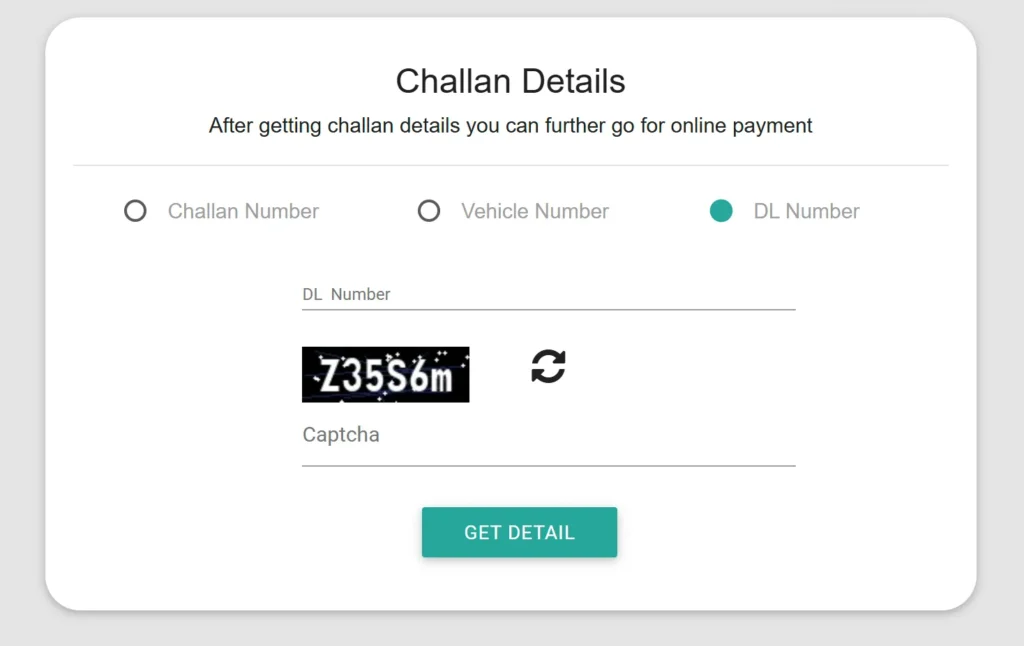 Check-Challan-By-DL-Number