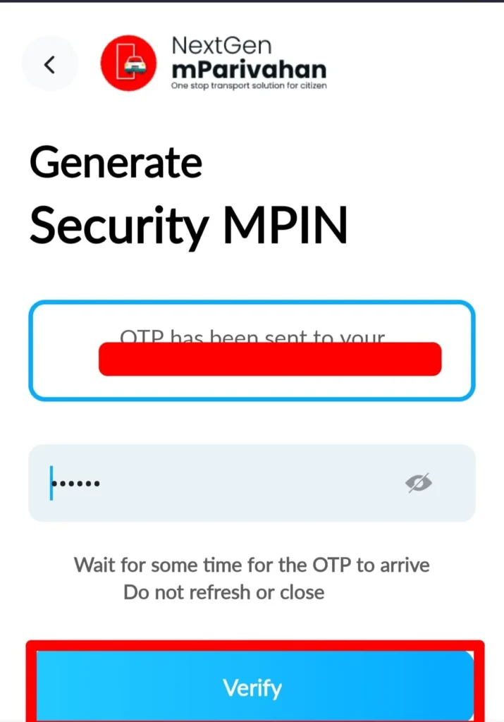 mParivahan-Account-Verification